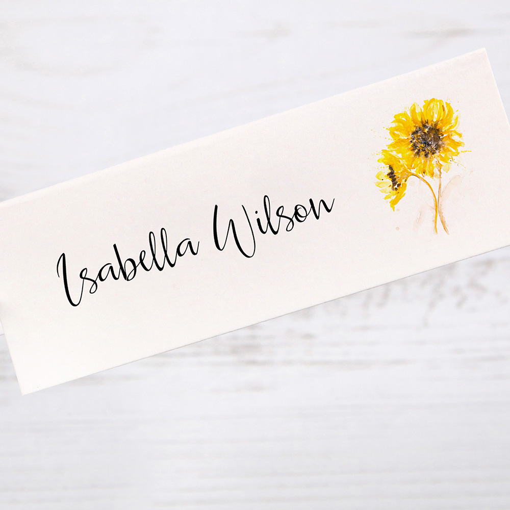 'Sunflower' Place Name Cards | Bespoke | Vintage Prints